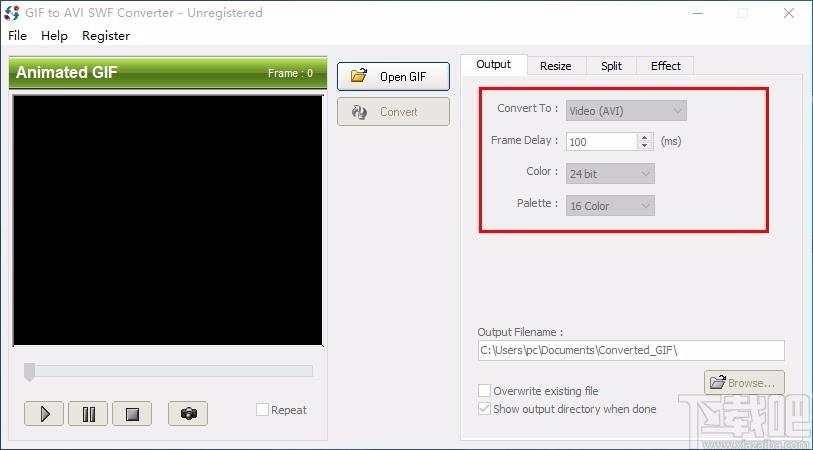 GIF to AVI SWF Converter,GIF转AVI/SWF格式转换器