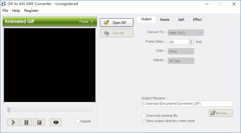 GIF to AVI SWF Converter,GIF转AVI/SWF格式转换器